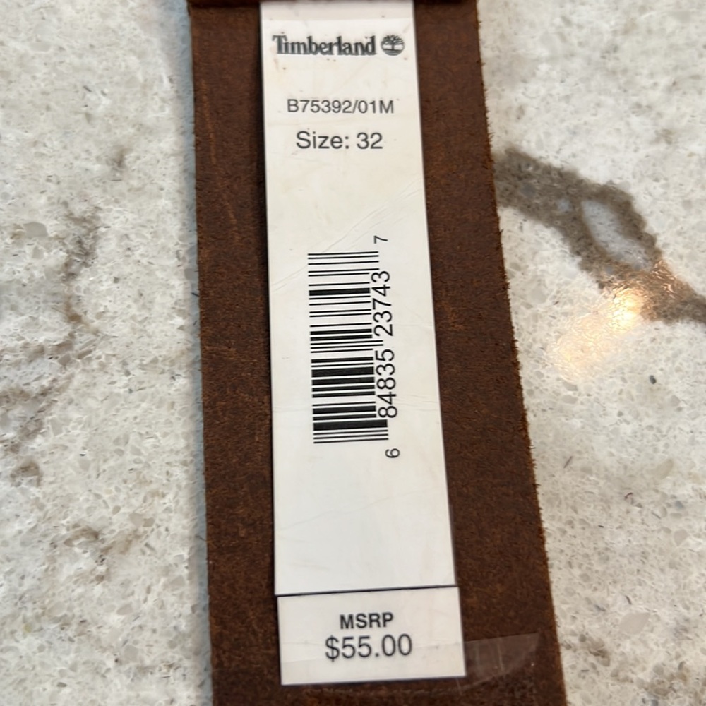 Timberland Top Grain Leather Belt Size 32 NWT - Picture 5 of 7